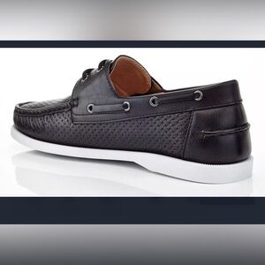 Franco vanucci black boat shoes woven mens 10 **2 for 20**